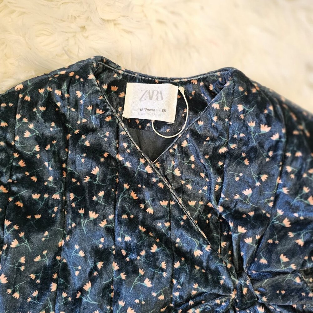 Zara Quilted Floral Jacket – Baby Girl 12-18 Months